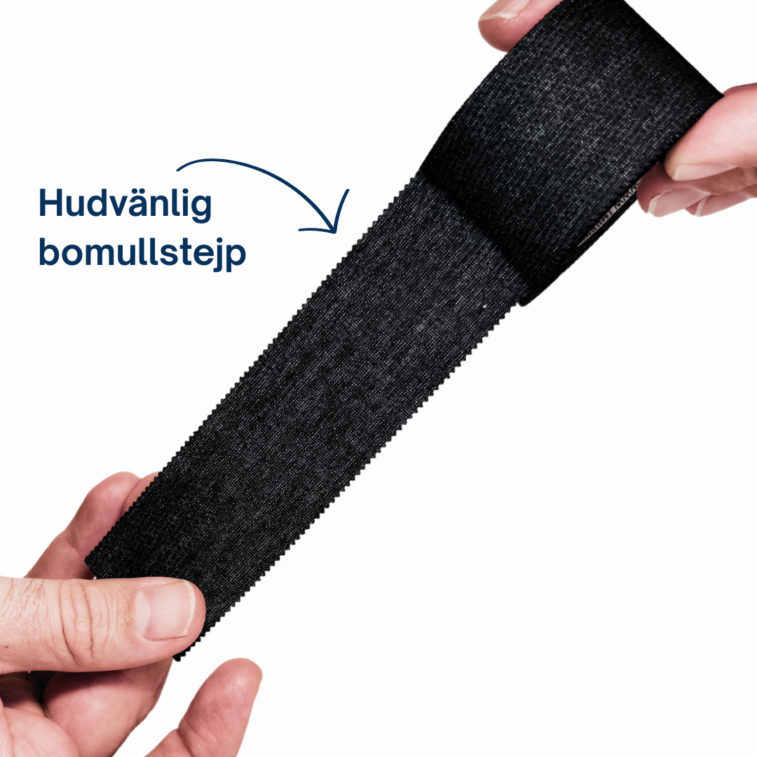 Return to Play Sportstape svart 6‑pakning 3,8 cm × 10 m