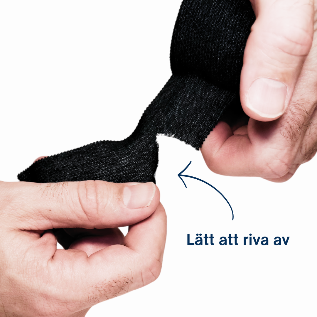 Return to Play Sportstape svart 6‑pakning 3,8 cm × 10 m