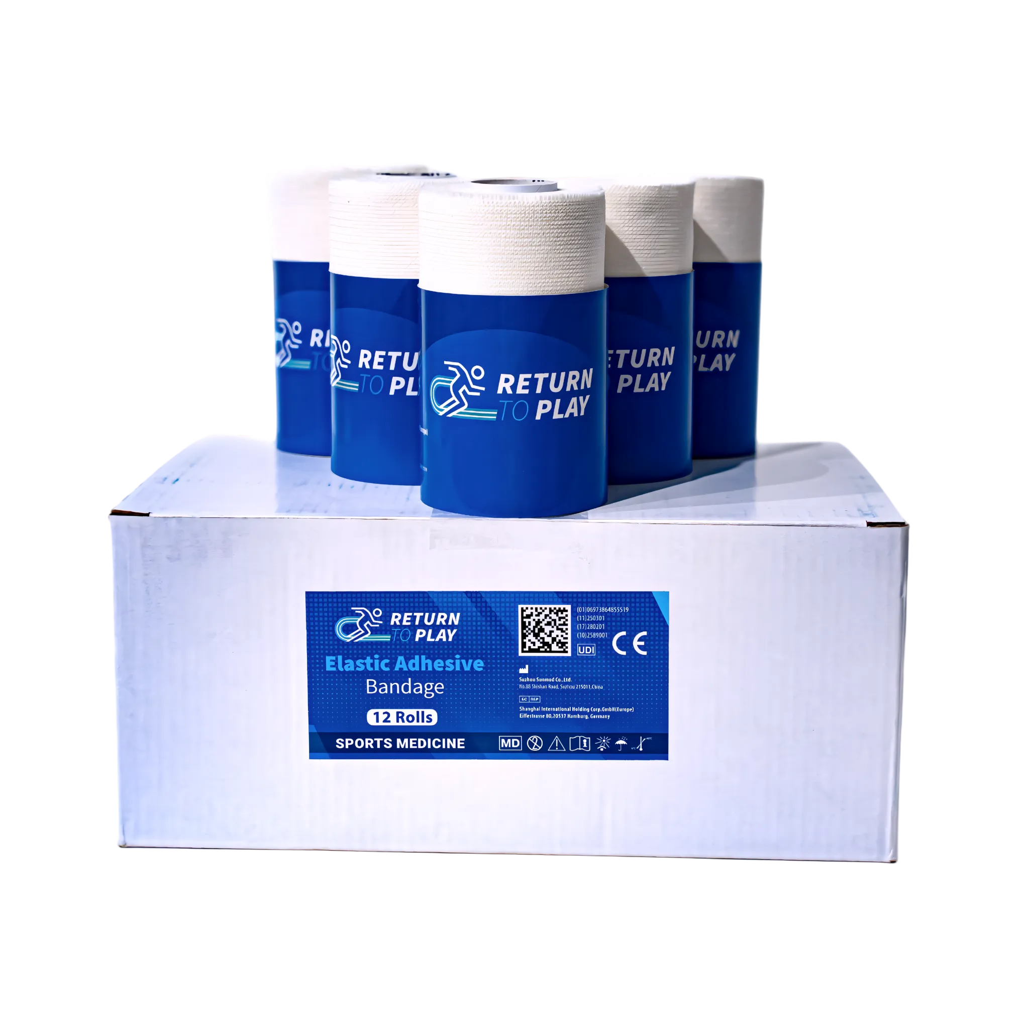 Return to Play Elastisk selvklebende bandasje EAB 12‑pakning 10 cm × 4,5 m