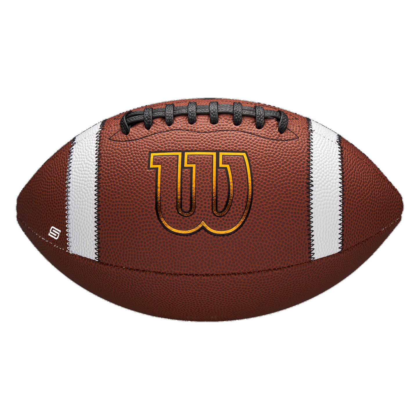 Wilson GST SpeedSkin TDY youth football, side view with W logo