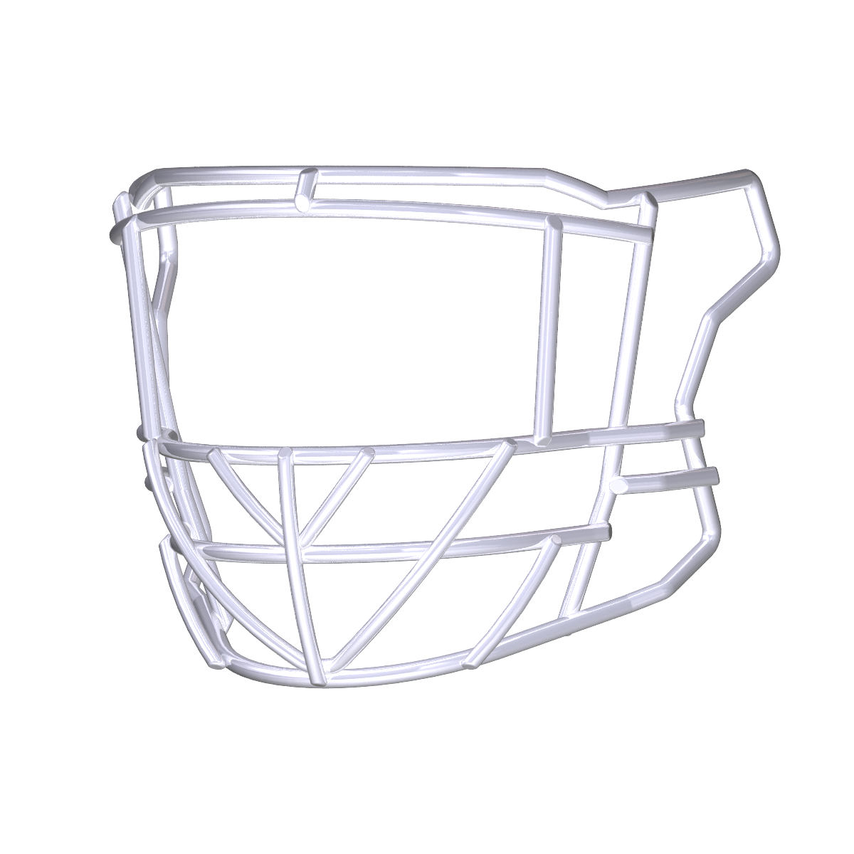 Riddell SF-2EG-TX lightweight tubular steel football facemask compatible with Quick Release technology, designed for linemen, linebackers, and fullbacks.
