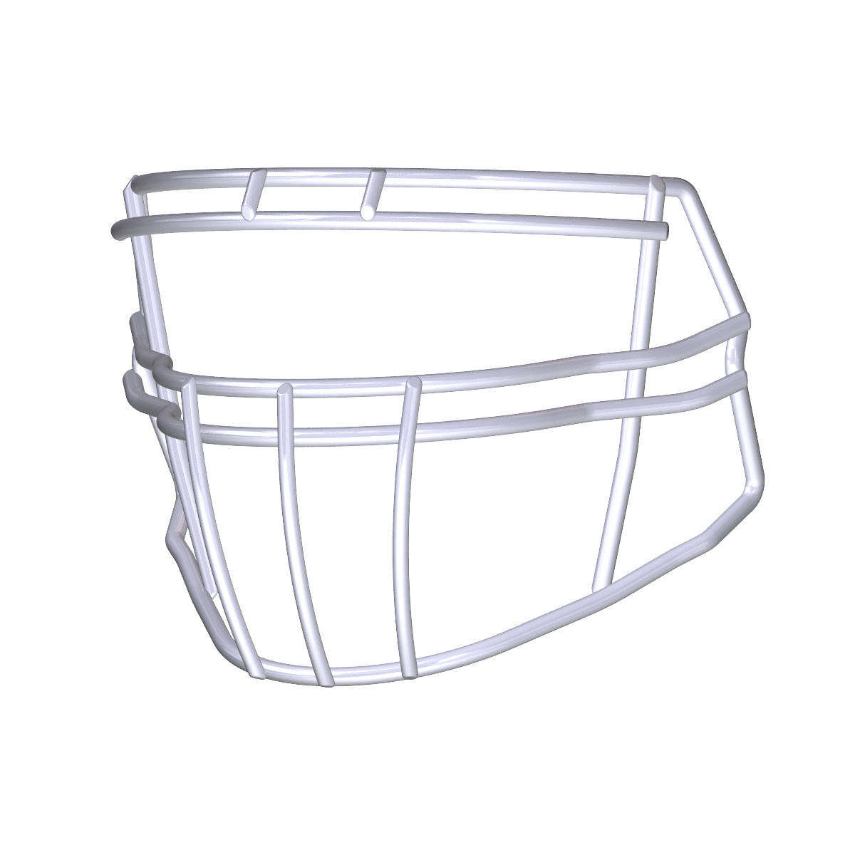 White S-Bar HS4 faceguard for Riddell Speed Icon Helmet designed for linebackers and linemen