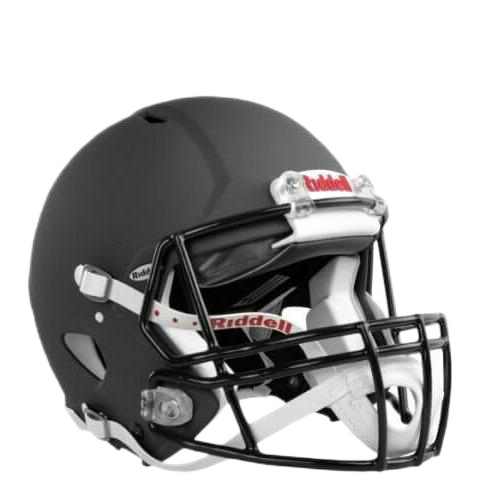 Black Riddell Speed Icon football helmet with quick-release faceguard and enhanced internal padding for comfort and stability