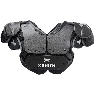 Xenith Pro Varsity all-purpose svart football Skulderbeskyttere med ergonomisk design og justerbar passform for optimal beskyttelse og komfort