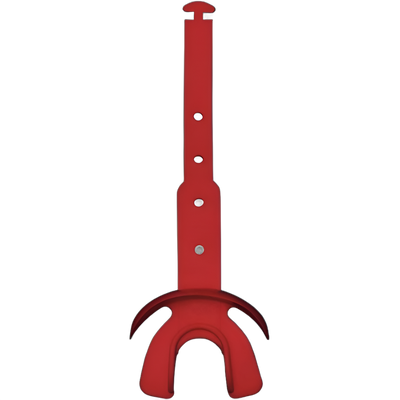 Rød Reyrr Hypervent munnbeskytter med justerbar stropp for avansert pusteevne og beskyttelse i sport.