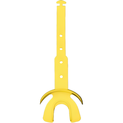 Gul Reyrr Hypervent munnbeskytter med justerbar stropp for overlegen beskyttelse og pusteevne i sport.