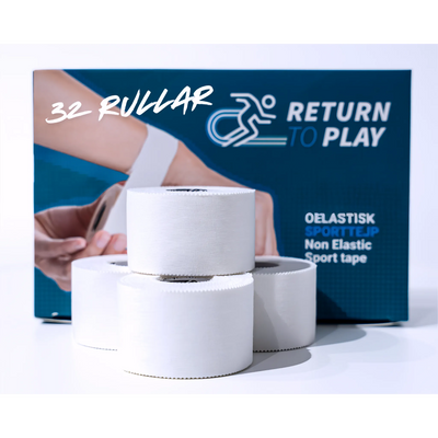 Return to Play Sportstape hvit 6‑pakning 3,8 cm × 10 m
