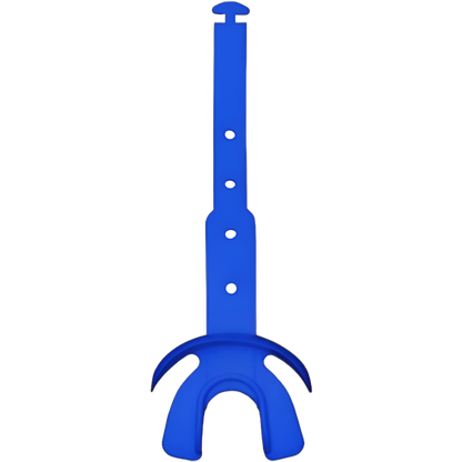 Blue Reyrr Hypervent Mouthguard with adjustable strap for athletes' protection and breathability.