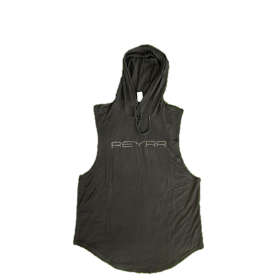Svart Reyrr Sleeveless Light gameday hettegenser uten ermer med hette og frontlogo, designet for atletisk ytelse og pusteevne
