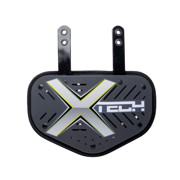 X-tech 5 Panel Back Plate for lower back protection with black design and large X logo