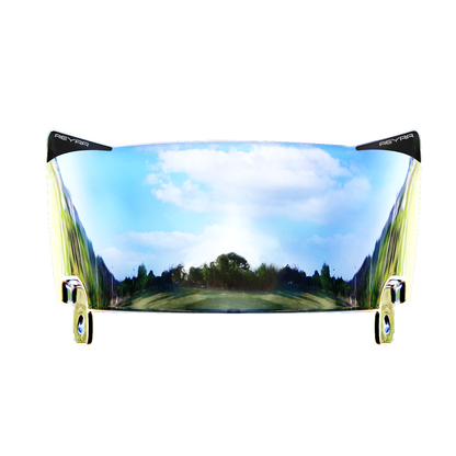 Reyrr VIZU Chrome Mirror football visor with ultra-wide, distortion-free LuxeXray Optics for Riddell Speedflex and Schutt F7 helmets