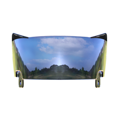 Reyrr VIZU Midnight Black visir med ekstra bredt, forvrengningsfritt glass og UV-beskyttelse for Riddell Speedflex og Schutt F7 Hjelmer