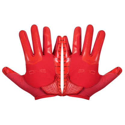 Reyrr ONE gloves in red with enhanced silicone grip and breathable nylon back for athletic performance