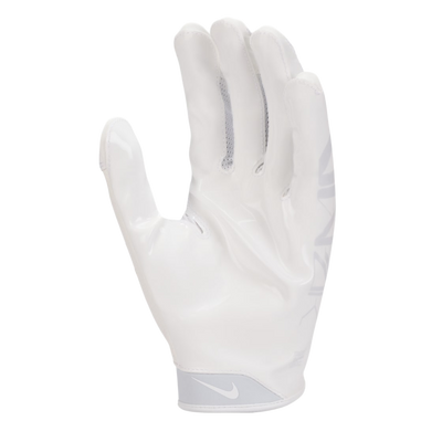 Nike Vapor Jet 9.0 football gloves in white, palm view showing tacky grip surface