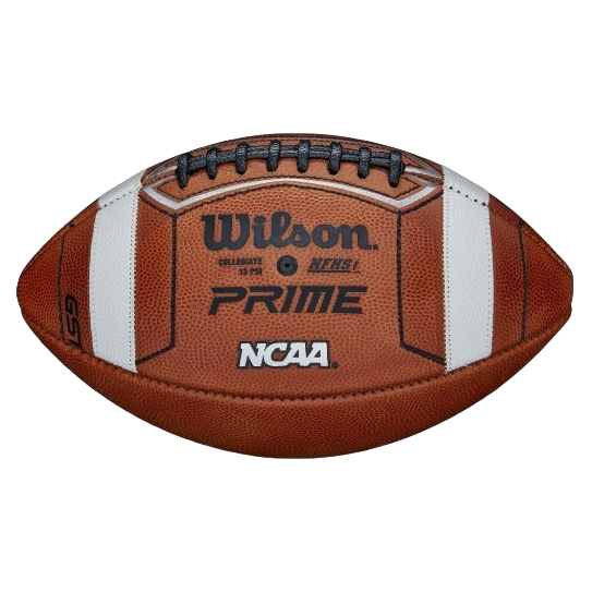 Wilson GST Prime brown American football with white stripes and advanced grip technology