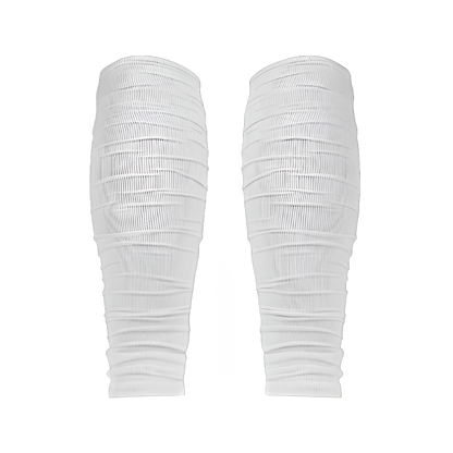 White REYRR Scrunch calf sleeves with compression and breathable cotton-nylon blend for athletic performance and protection