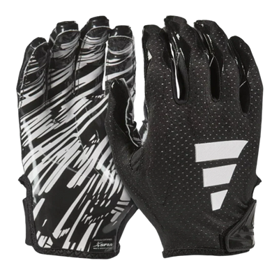 Sort og hvit Adidas Freak 6.0 Padded receiver Hansker med pustende stoff, polstret beskyttelse og justerbar håndleddsstropp for sikker passform.