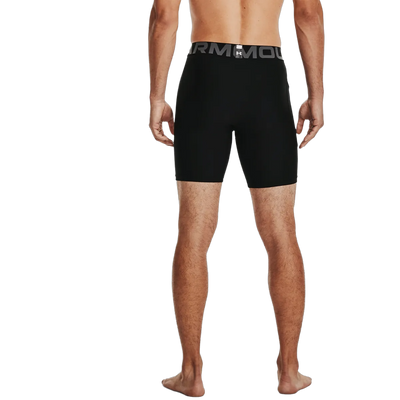 Under Armour HeatGear men's 6 inch compression shorts, style 1361596, fabric stretch detail