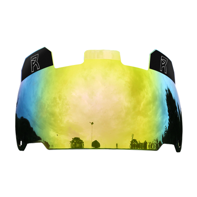 Reyrr vision EMERALD GOLD fotballvisir med antidugg, ripebestandig polykarbonat med høy slagfasthet og hurtigfeste