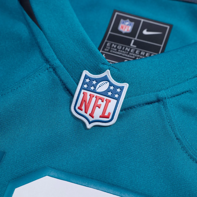 Jacksonville Jaguars teal jersey number detail