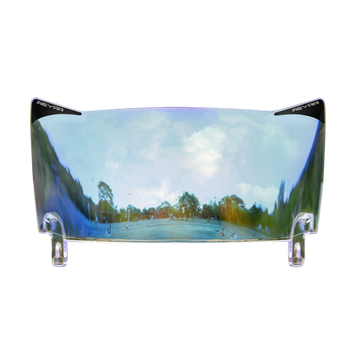 Reyrr VIZU Nordic Sky ultrabred klar visir til amerikansk fotball med antidistorsjon og UV-beskyttelse for Riddell Speedflex og Schutt F7 Hjelmer