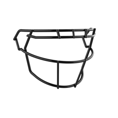 Schutt F7 ROPO SW NB black football faceguard with raised brow design for impact deflection and tapered shape for improved motion.