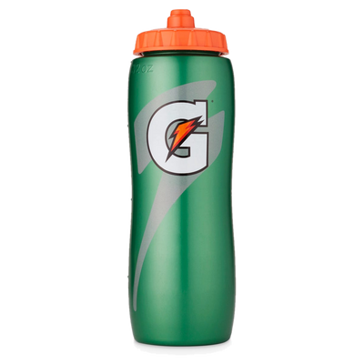 Gatorade Squeeze Sports Bottle 0,95 L in green with orange cap, front view